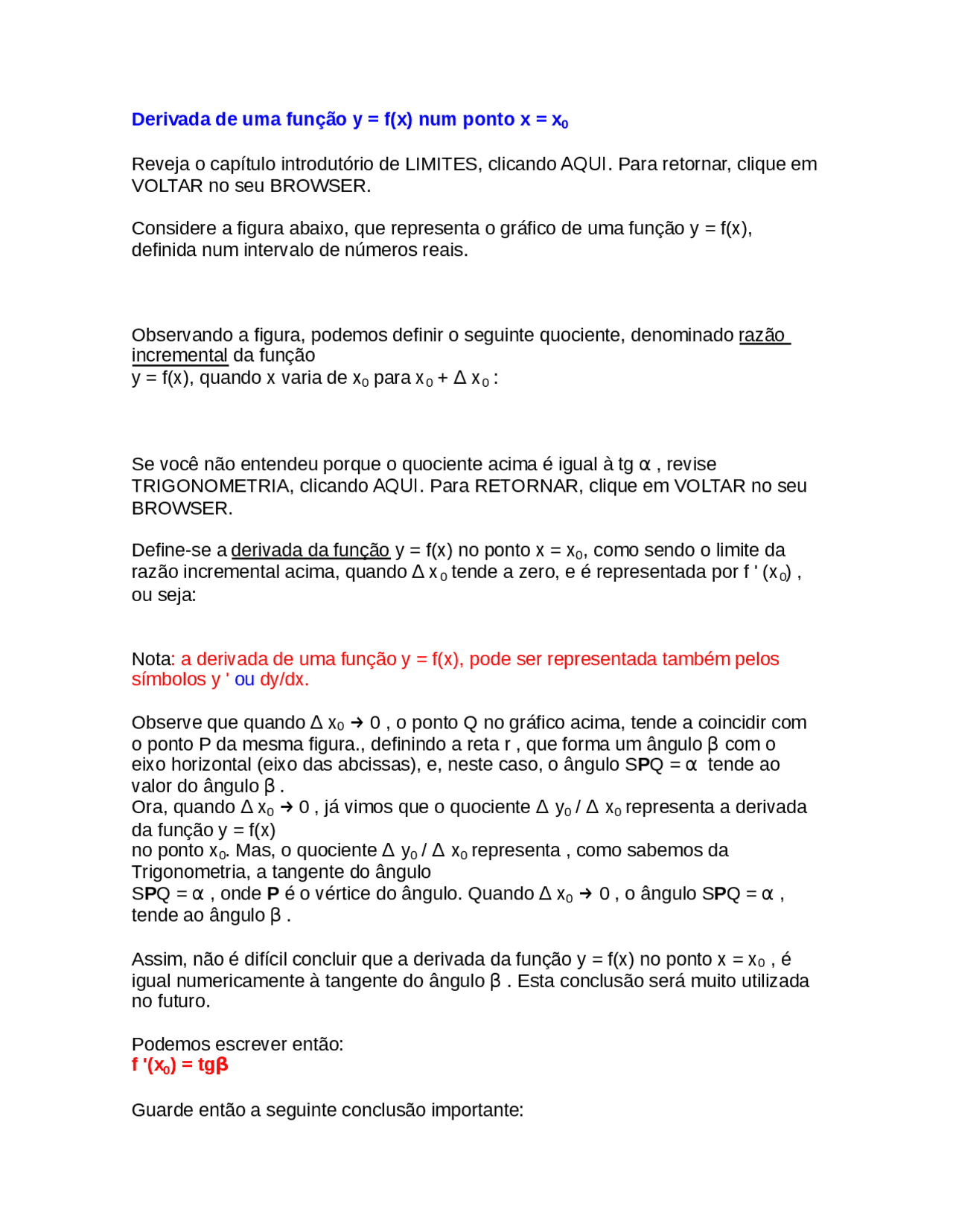 Derivada De Uma Funcao Definicao Da Derivada De Uma Funcao Docsity