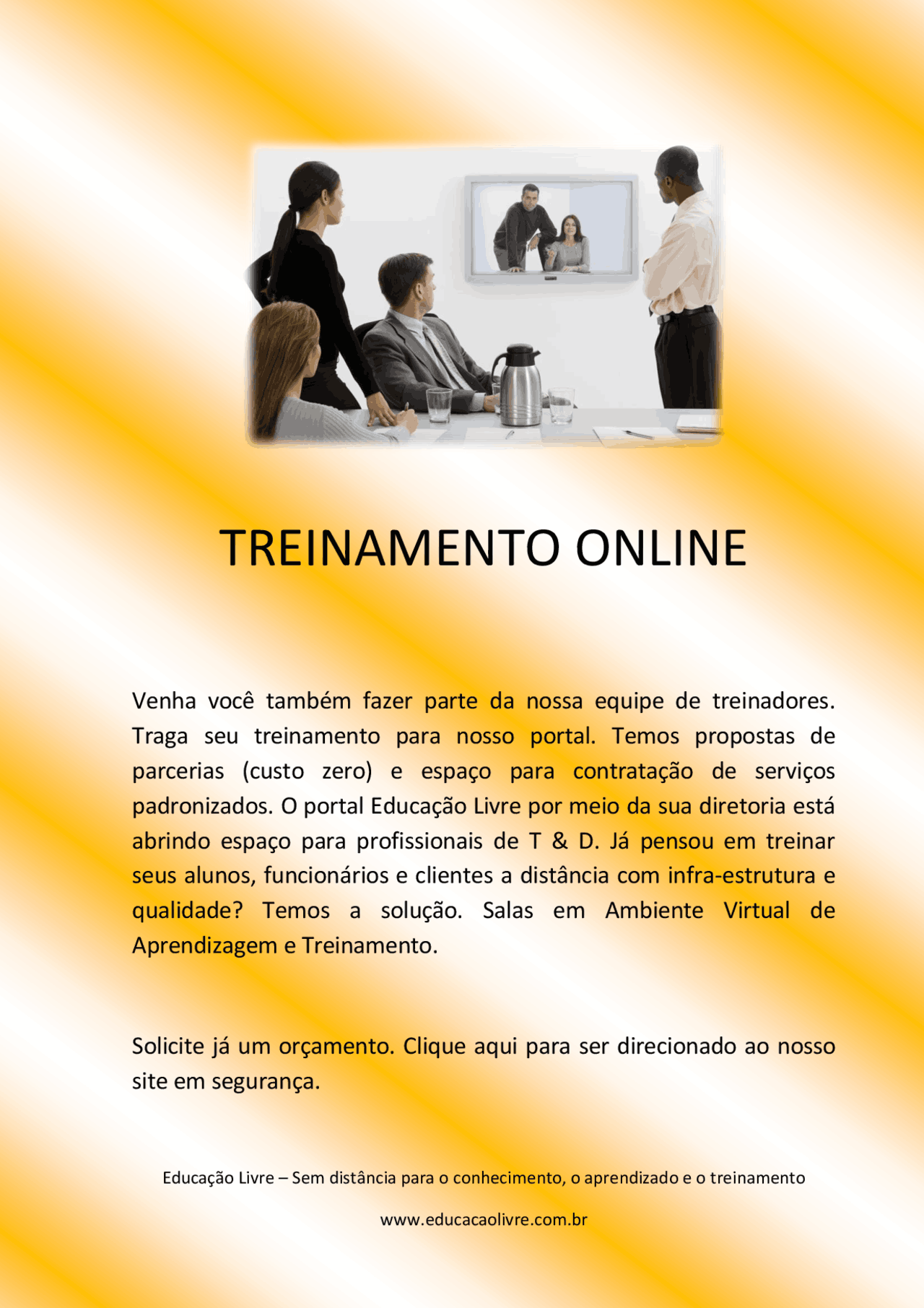 Treinamento Online - Modelo - Treinamentos operacionais - Docsity
