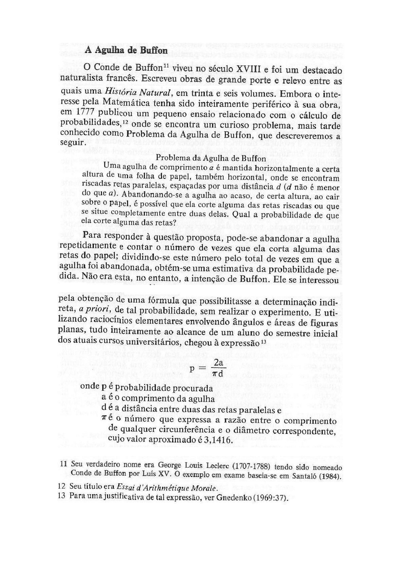 Agulha de Buffon - Problema da agulha de Buffon | Docsity