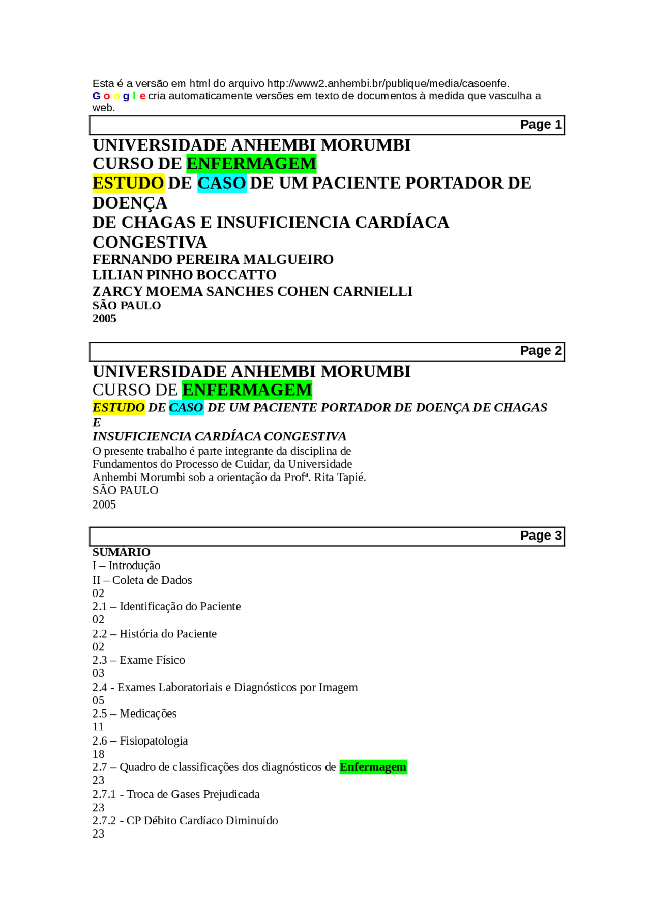 Casos clinicos de enfermagem - casos clinicos de enfermagem - Docsity