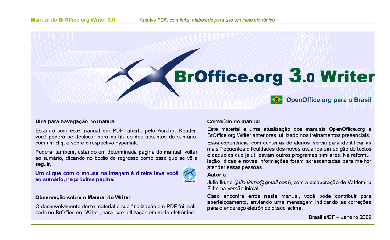 Manual BrOffice 3 Writer - Manual BrOffice 3 por Julio Ikuno - Docsity