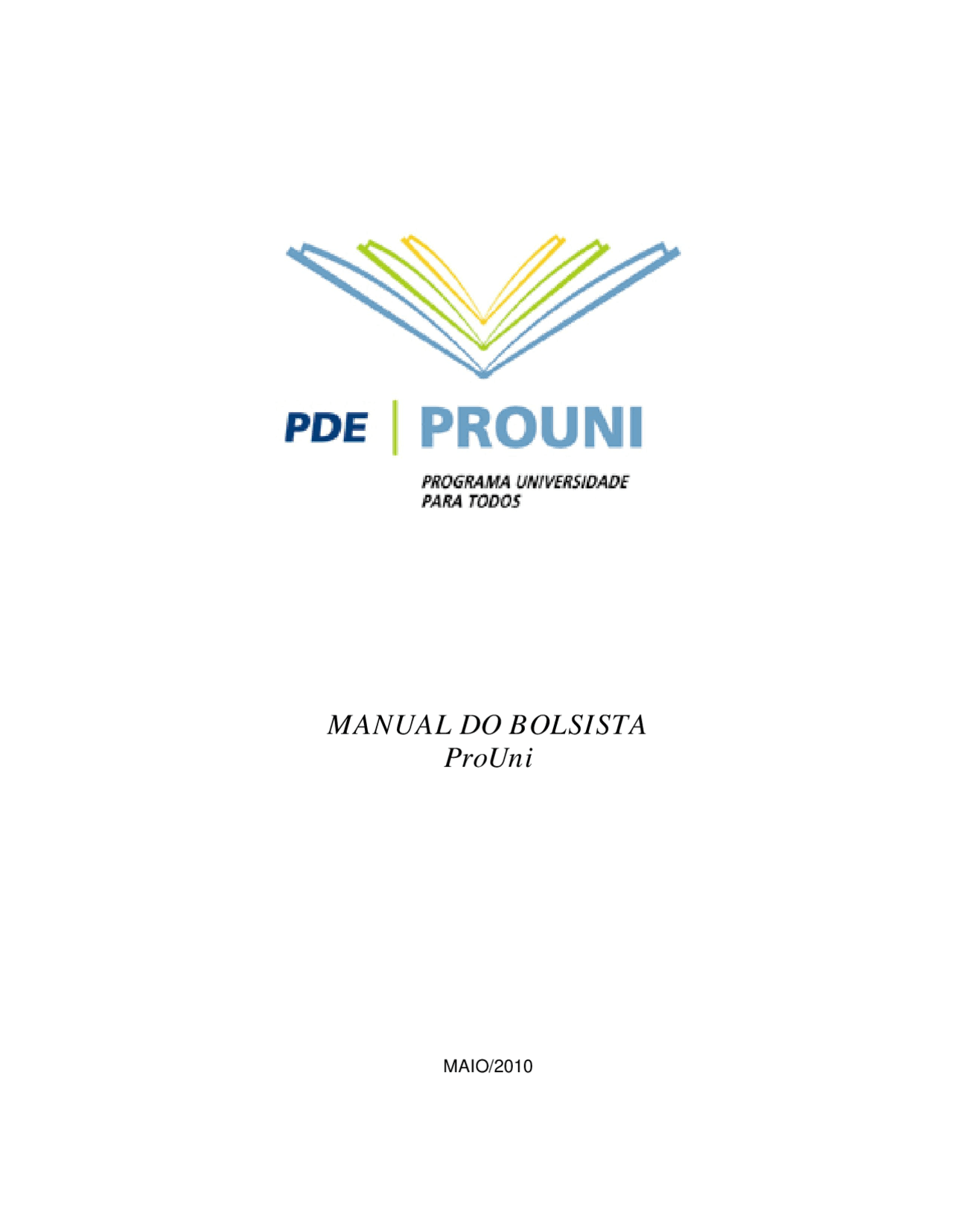 Manual bolsista prouni - manual - manual - Docsity