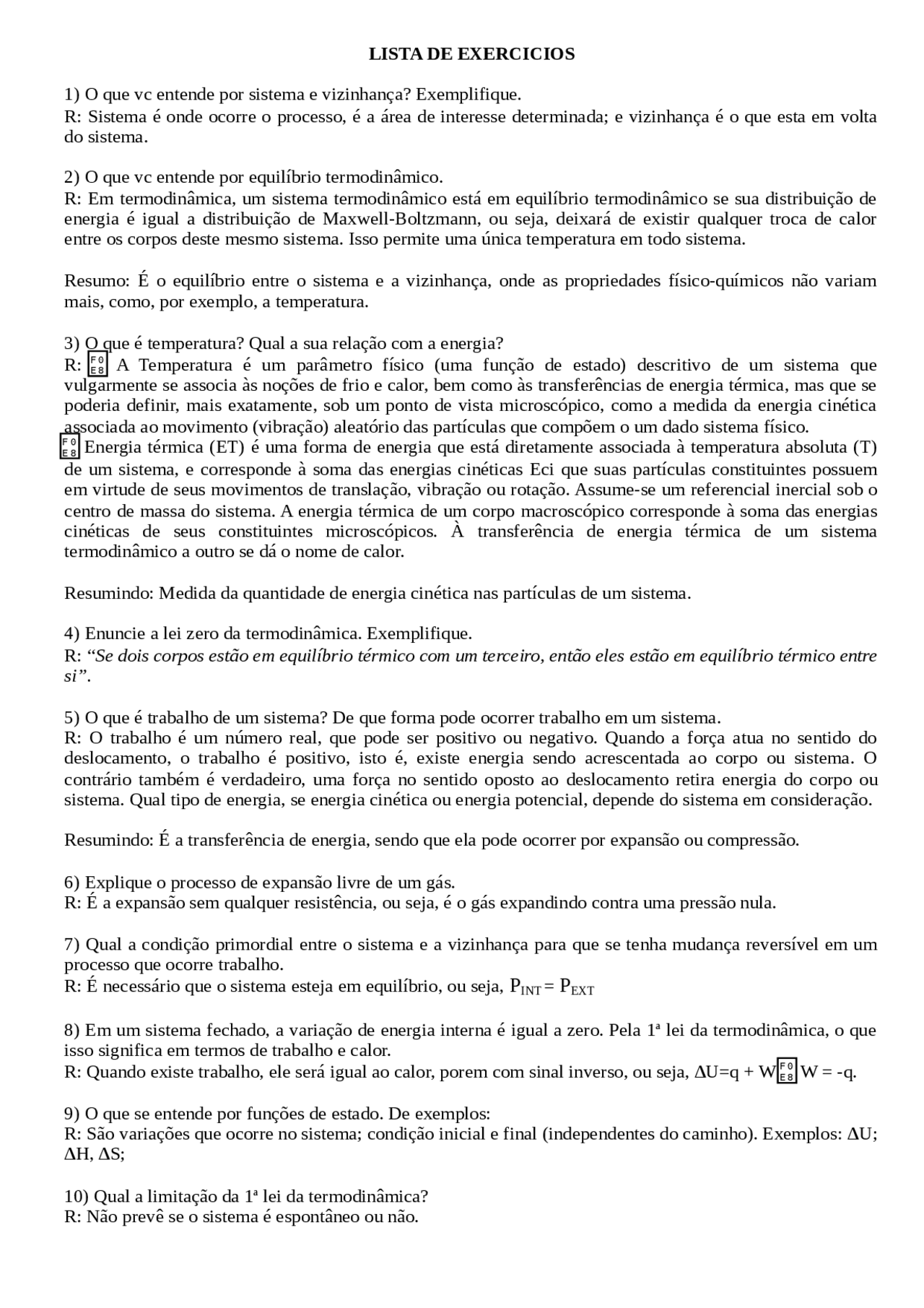 Respostas das perguntas de FÃ­sico-Quimica - Respostas de certas ...