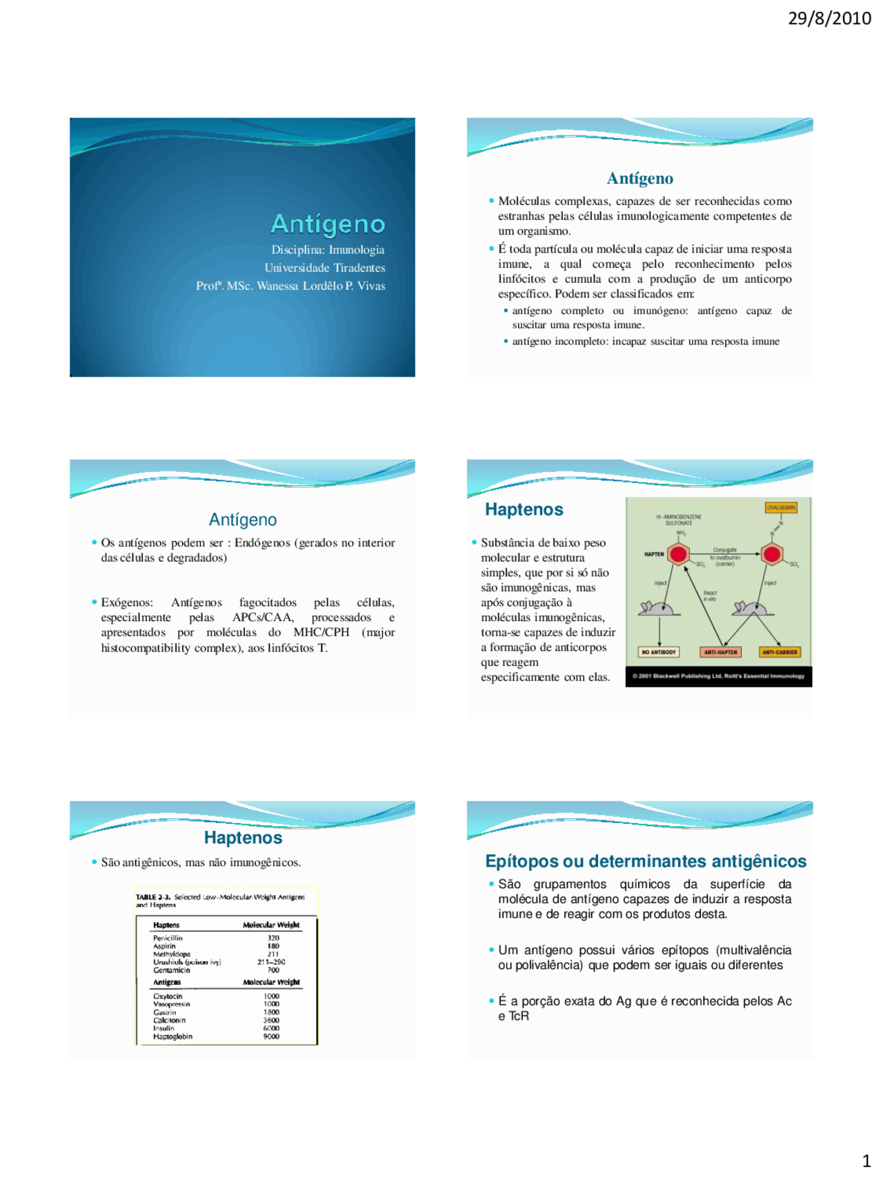 Antígeno - Imunologia - antígenos | Docsity