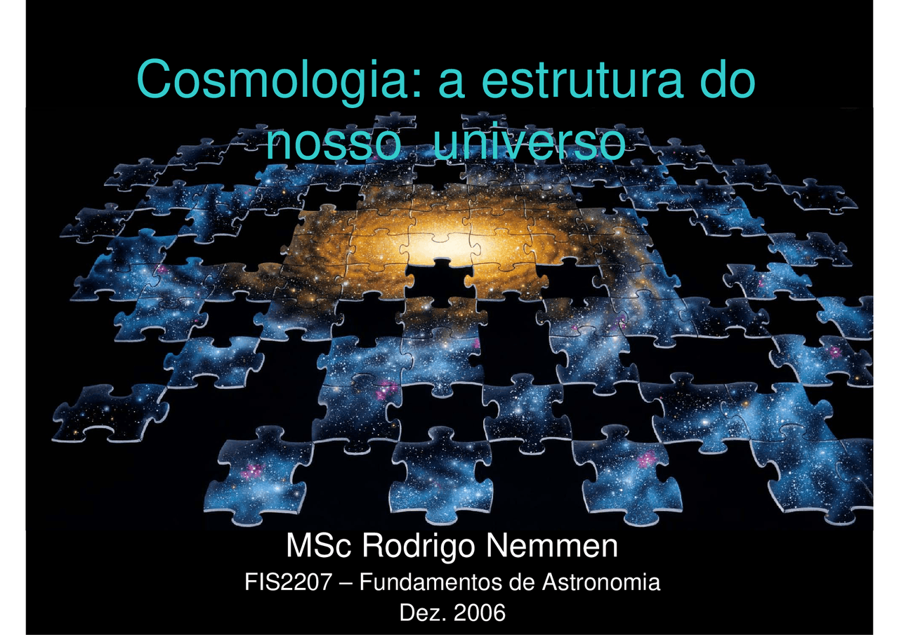 Cosmologia - modelo padrao - fundamentos da astronomia. - Docsity