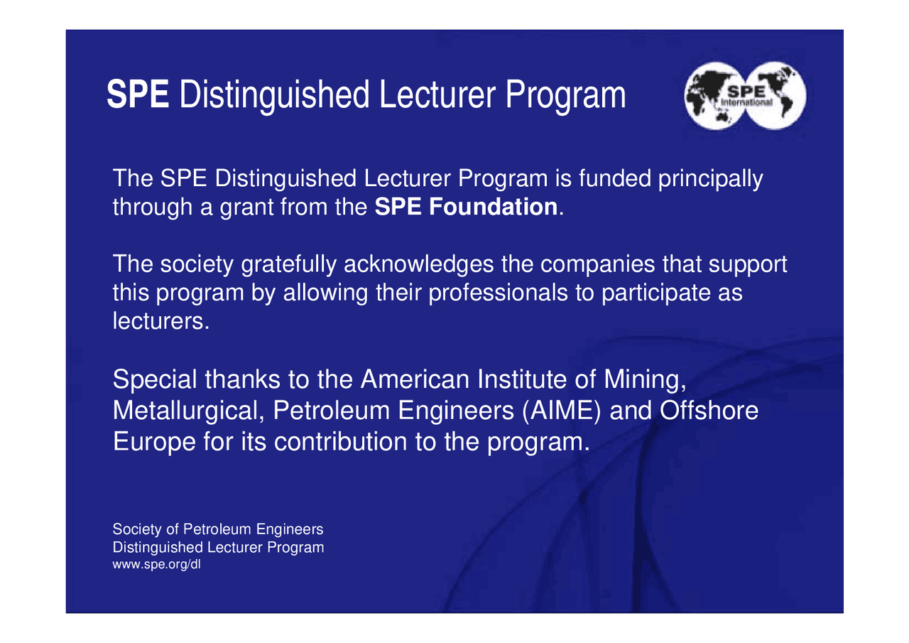 Gravel Pack Spe Distinguished Lecturer Palestra Dada Por Agostinho Calderon Docsity