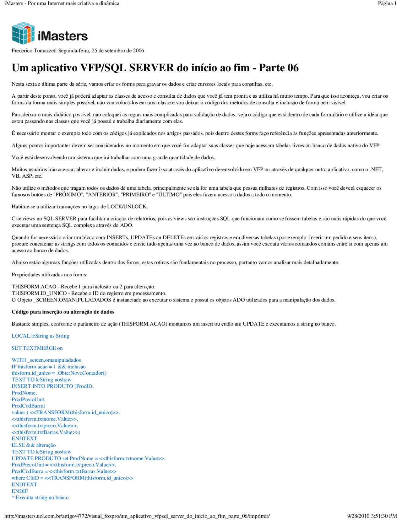 Visual FoxPro - Um aplicativo VFP-SQL SERVER do início ao fim - Parte ...