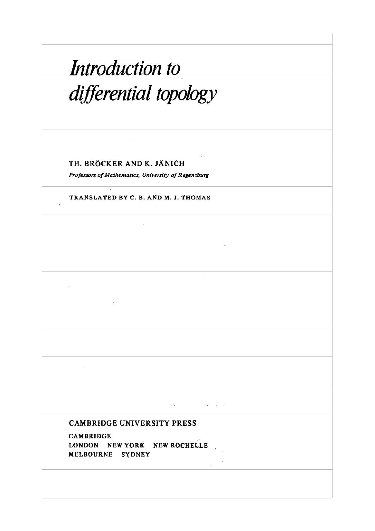 Introduction To Differential Topology Tpologt Tpologt Docsity