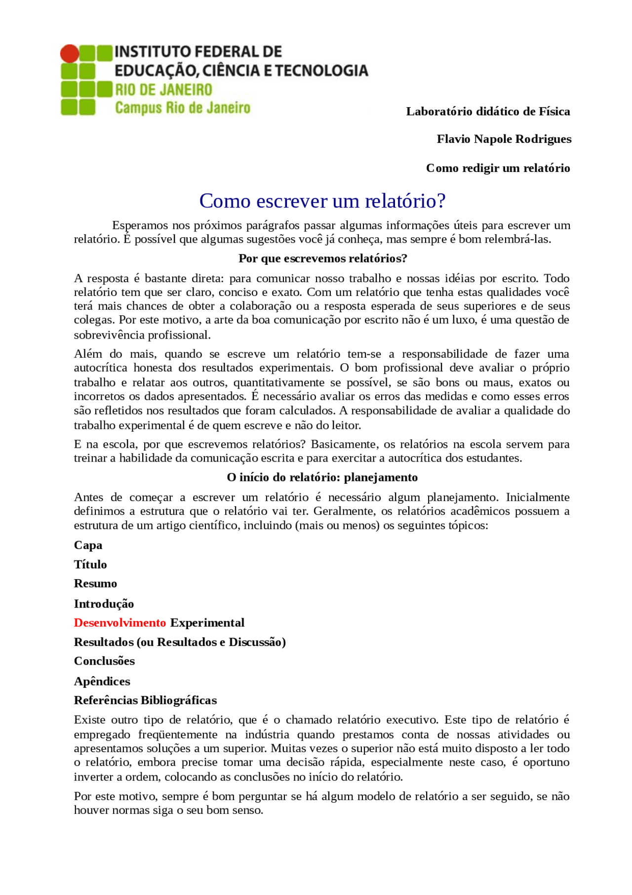 Exemplo De Relatórios Simples - FDPLEARN