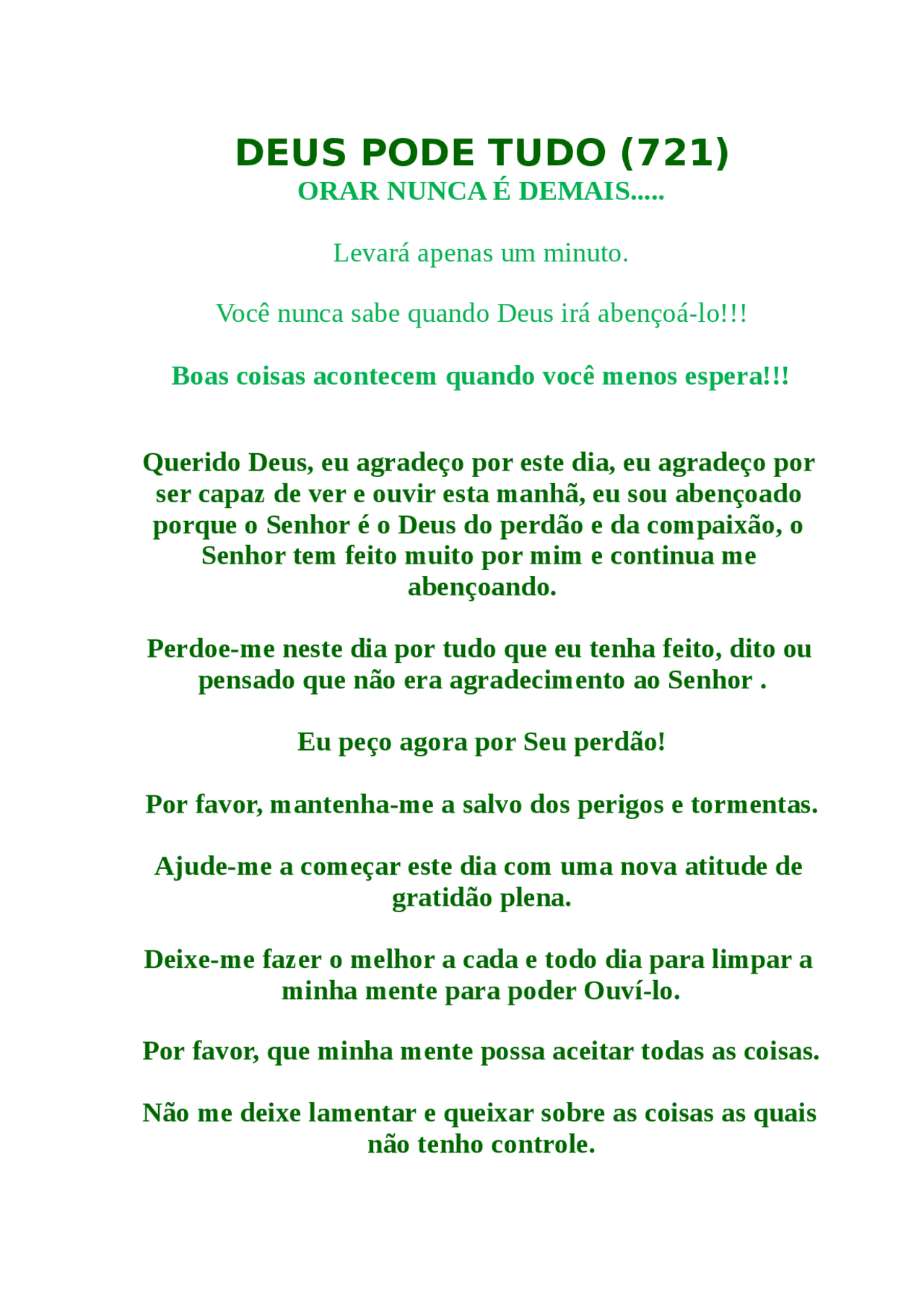 Deus pode tudo - Deus pode tudo - Docsity