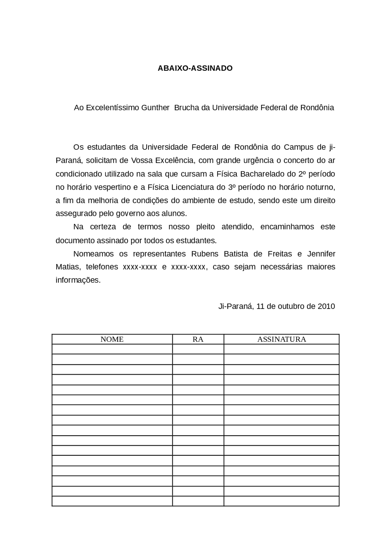 Modelo Abaixo assinado Modelo Abaixo assinado Docsity Modelo Abaixo assinado Modelo Abaixo assinado Docsity