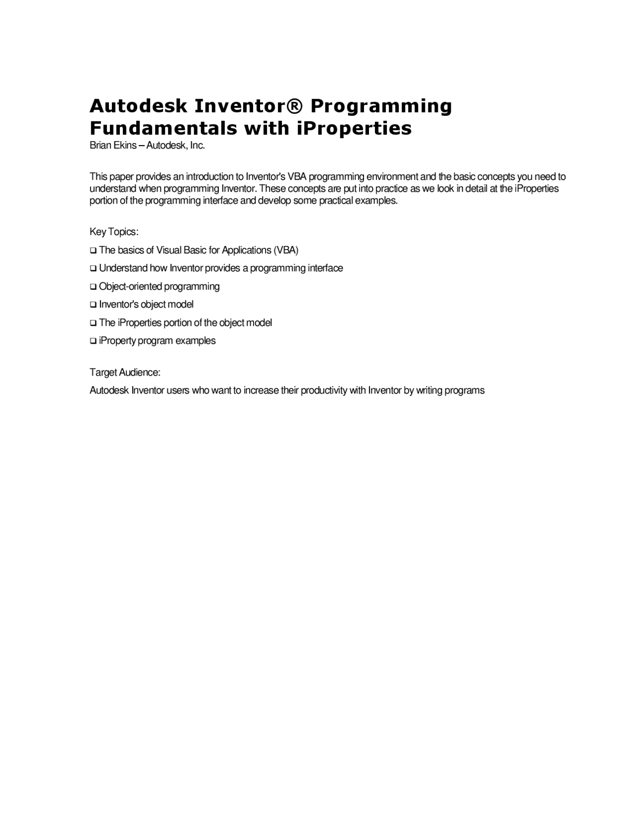 Inventor API Intro (iProperties) - Autodesk Inventor® Programming ...