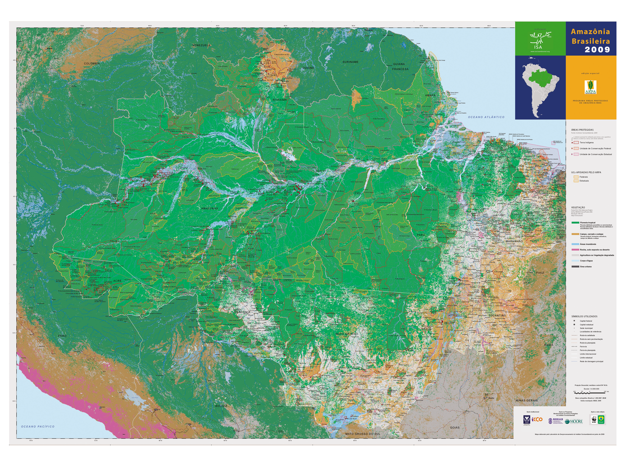 UC na Amazonia em 2008 - Mapa das Principais Unidades de Conservação no ...
