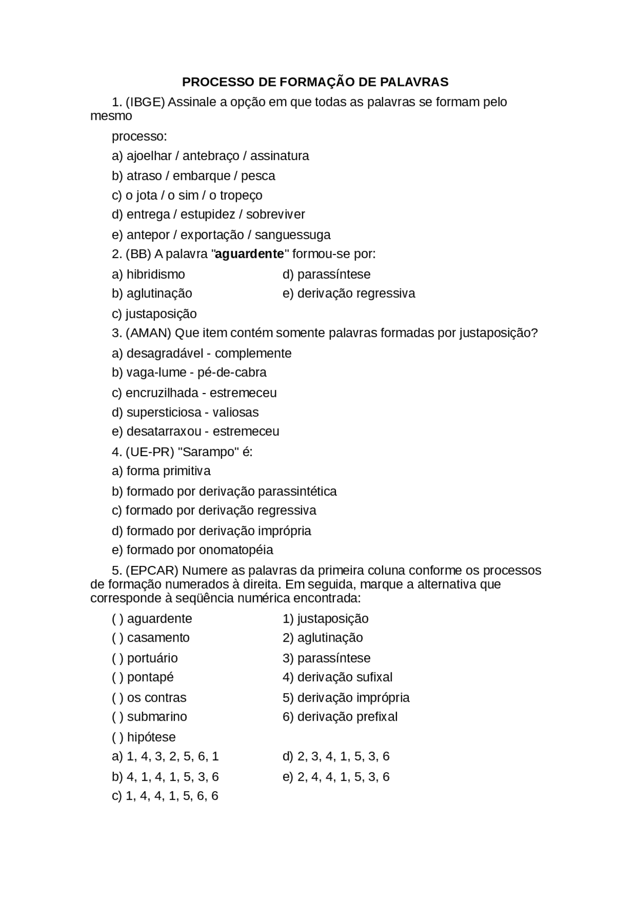 Exercícios De Derivação Prefixal E Sufixal Com Gabarito 7 Ano - BINKEDU