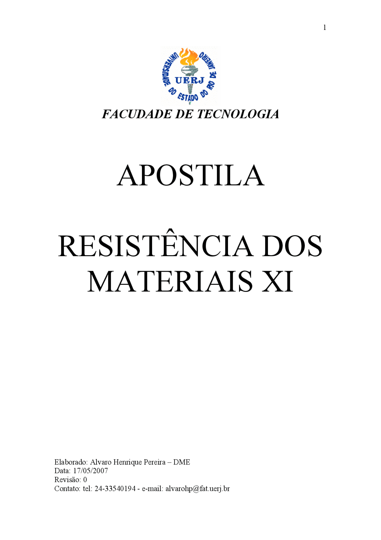 Resmat xi-apostila-parte 01 - apostila resmat ix - Docsity