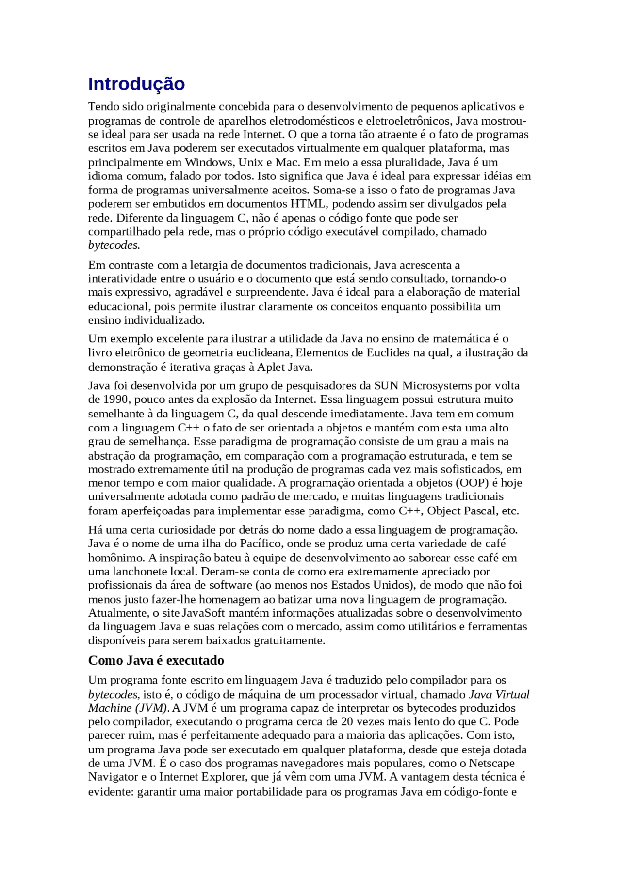 programando em java - programando em java - docsity... Curso de Java - Criando seus primeiros programas em Java, ensina desde ...