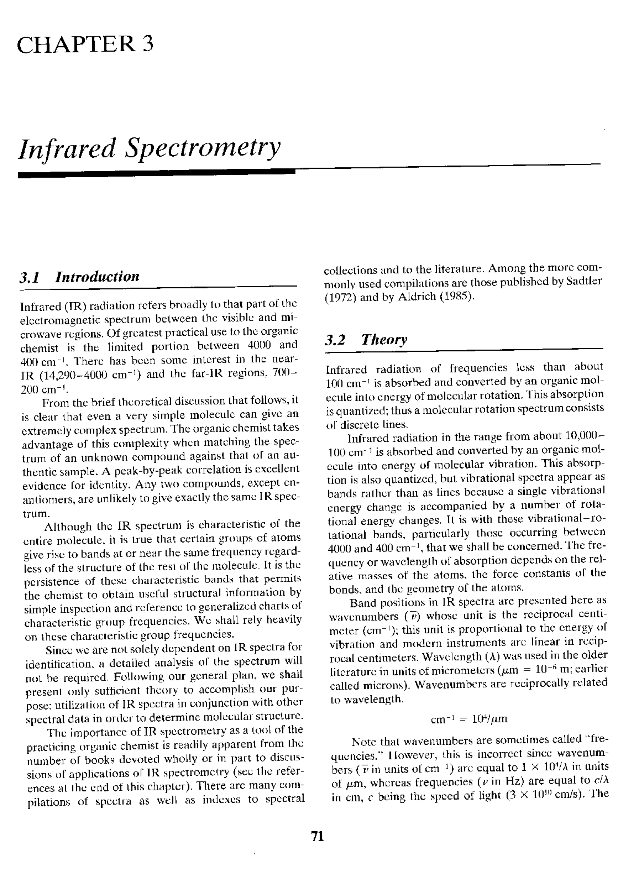 Silverstein Spectro Emistry Nmr Ftir Ms Chap3 Infrared Spectroscopy Livro Docsity