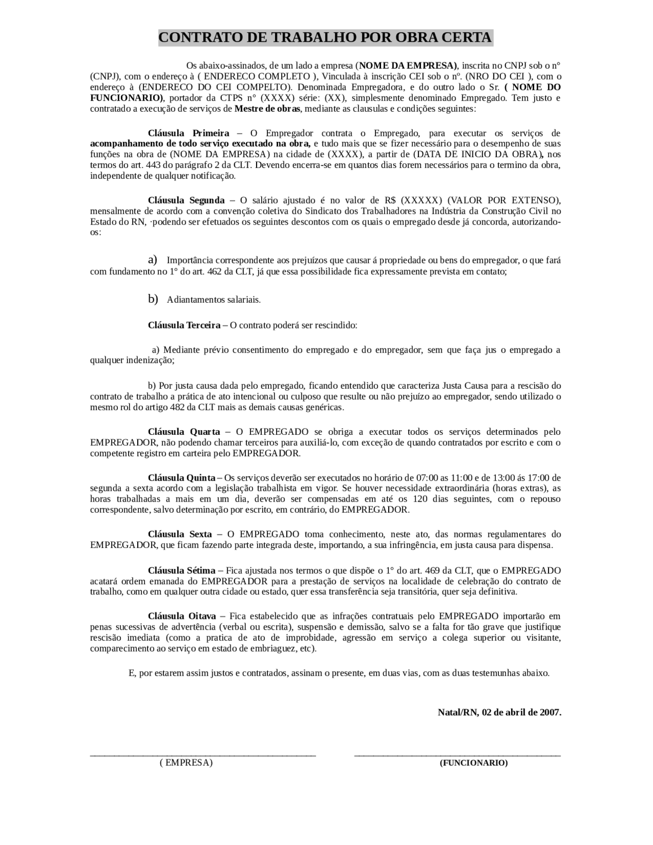 Salário Mestre De Obra - JATEKEDU