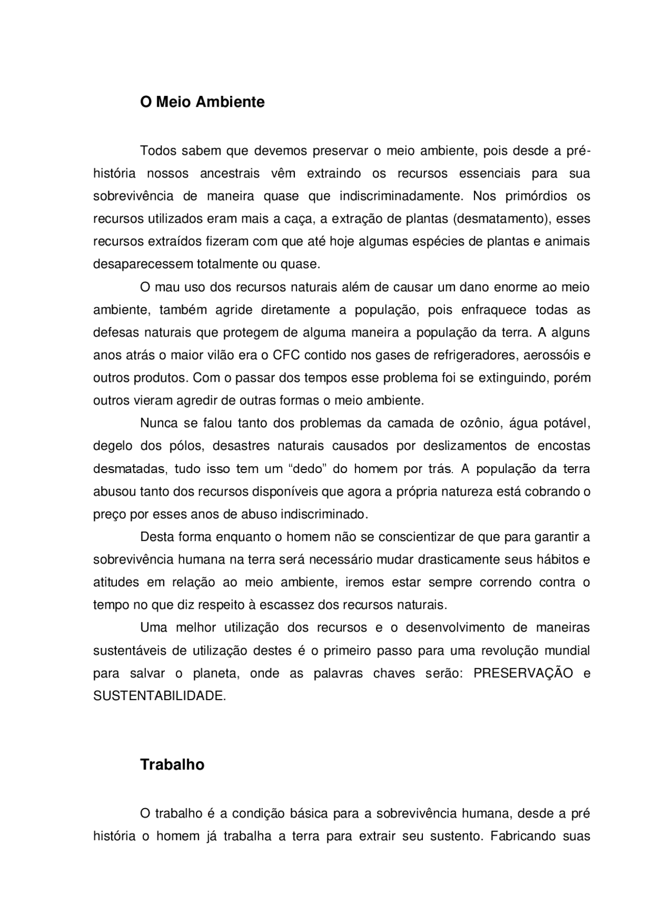 Redação Pronta Sobre Meio Ambiente 30 Linhas - FDPLEARN