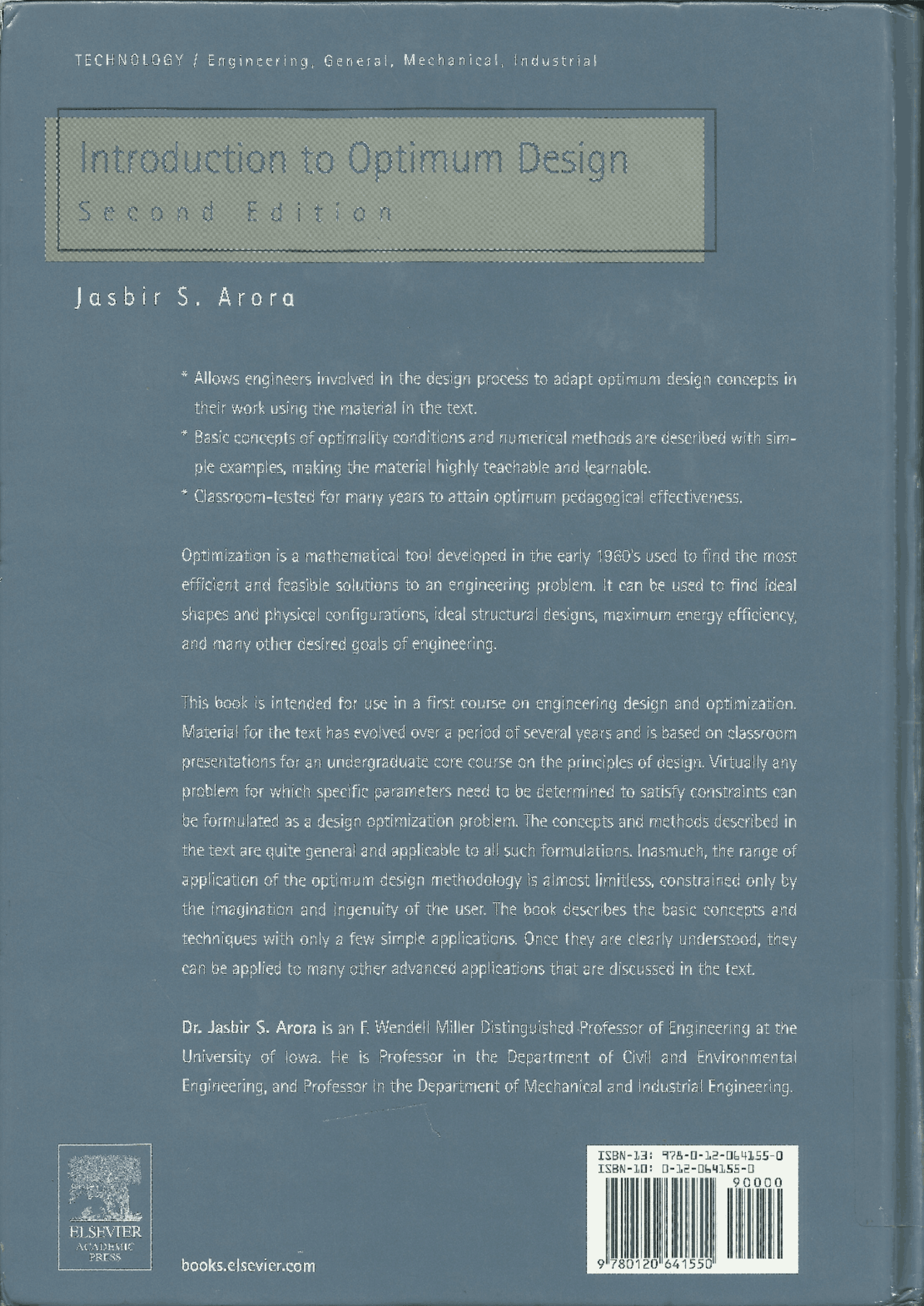 Introduction To Optimum Design Introduction to Optimum Design Covers- Jasbir Arora - Covers of the ...