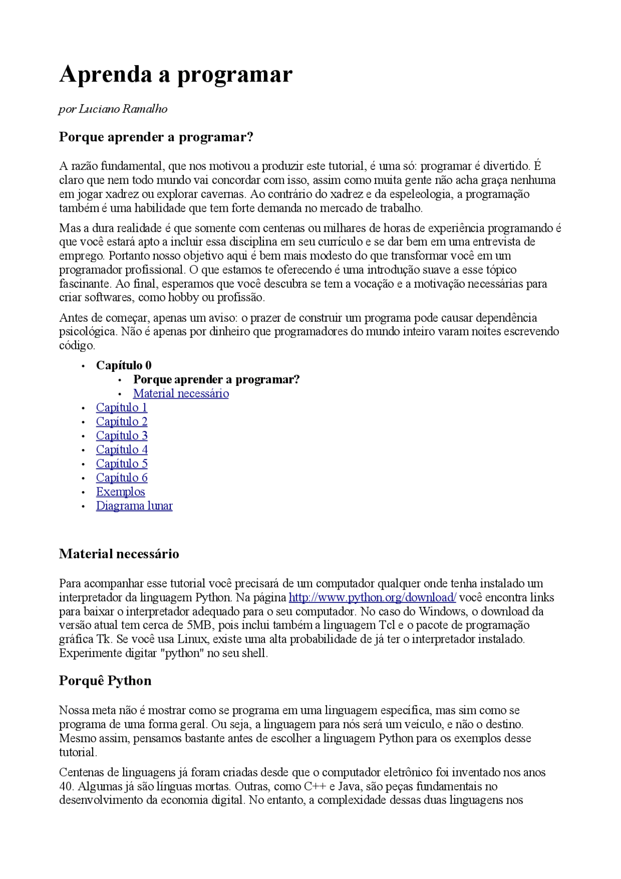 Documentação Python - tutorial Python em portugues - Docsity