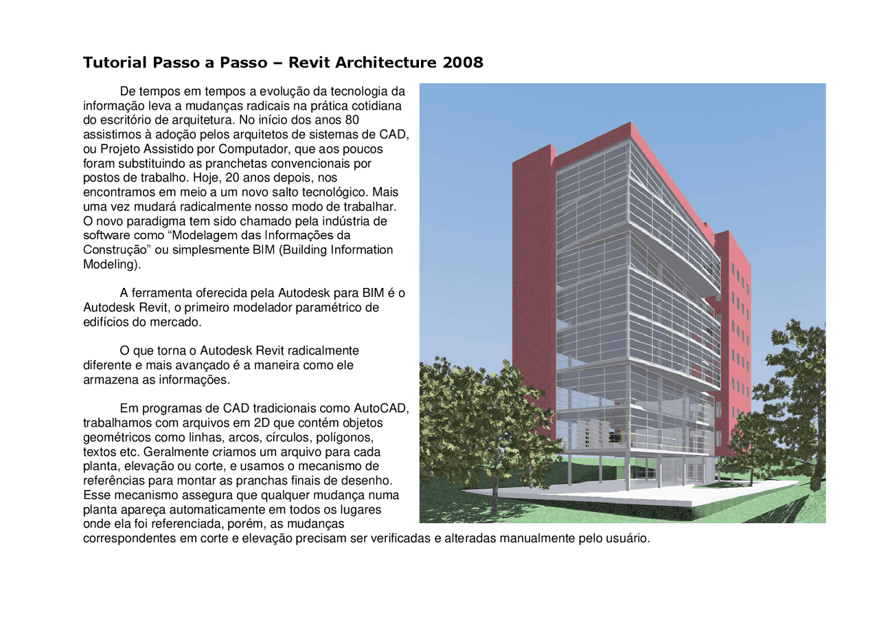 Revit 2008 Tutorial Revit Architecture 2008 Portugu - s2 - ----------Revit - Docsity