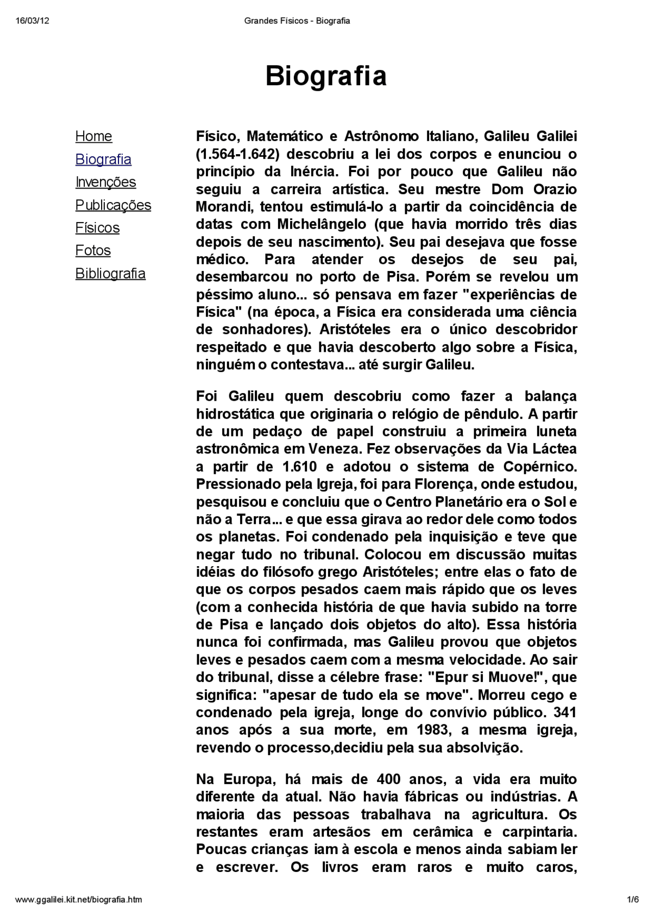 Grandes Físicos - Biografia - Grandes Físicos - Biografia - Docsity