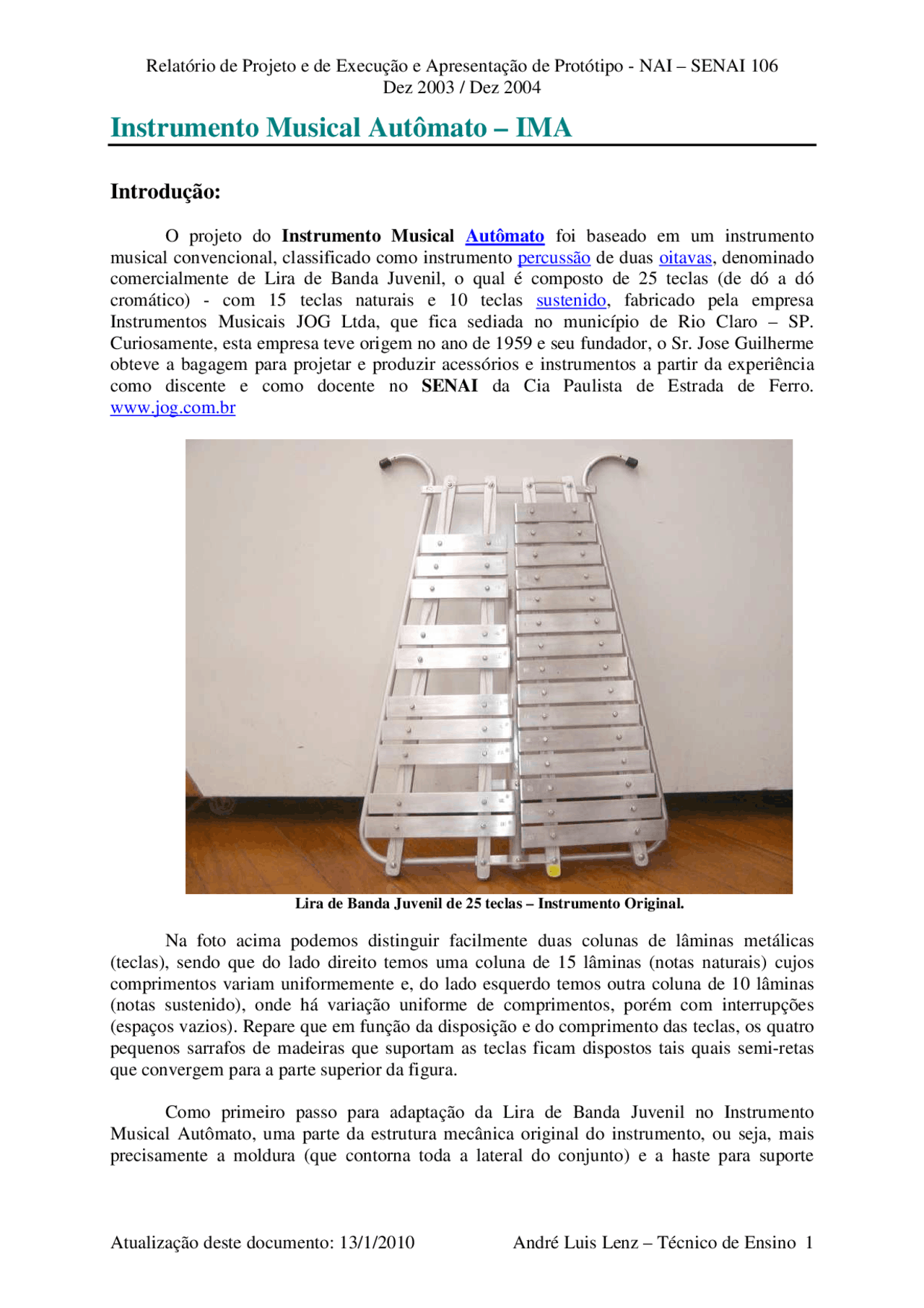 Instrumento Musical Autômato - O projeto do Instrumento Musical ...