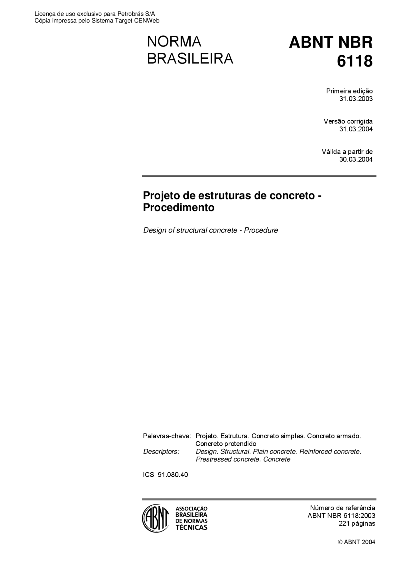 NBR 6118 Projeto de Estruturas de Concreto - NBR 6118 - Norma ...