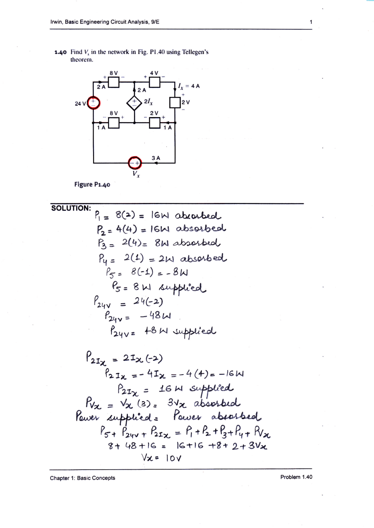 Solução do Livro Basic Eng...ering Circuit Analysis 9th - irwin 9e 1-40 ...