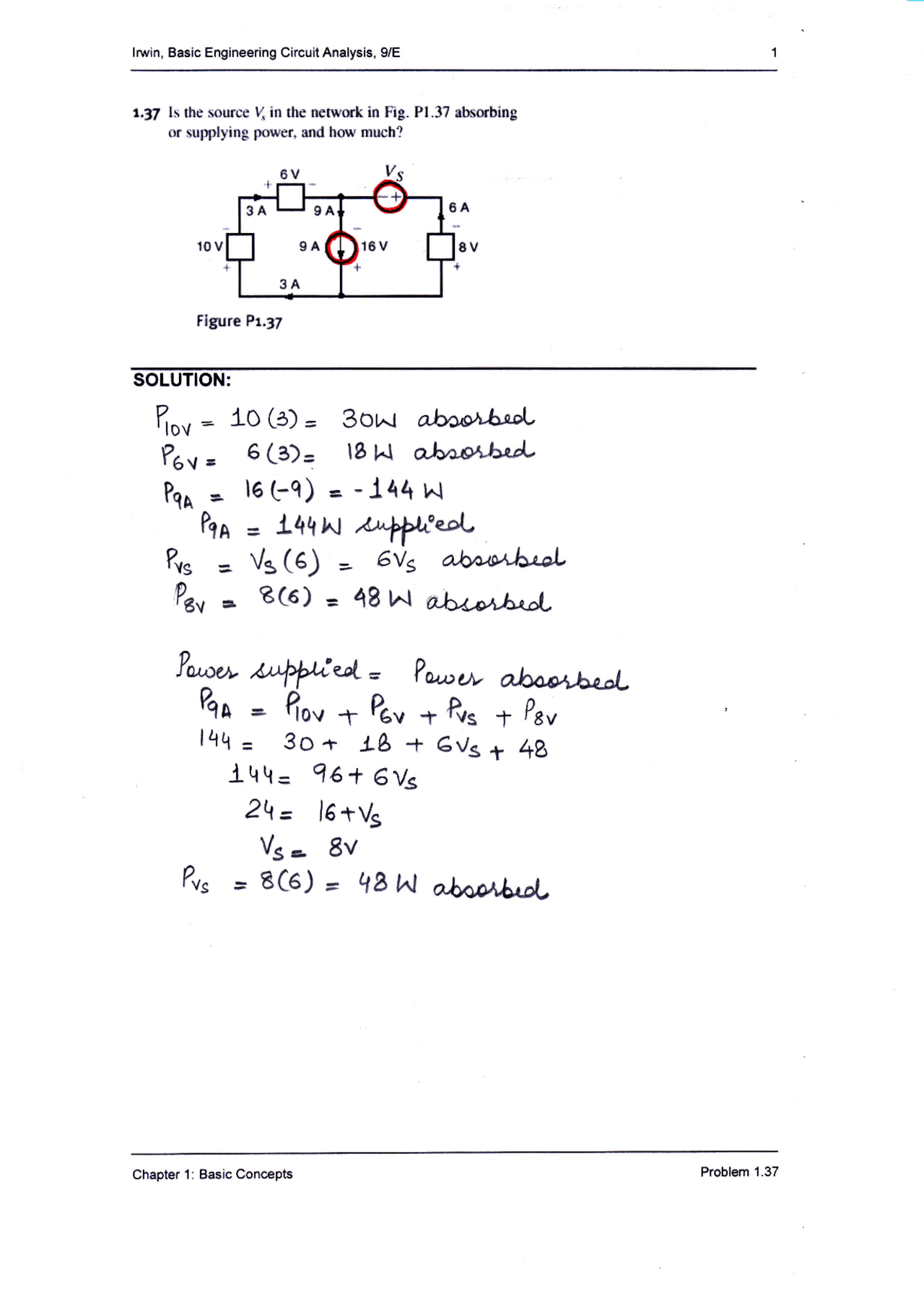 Solução do Livro Basic Eng...ering Circuit Analysis 9th - irwin 9e 1-37 ...