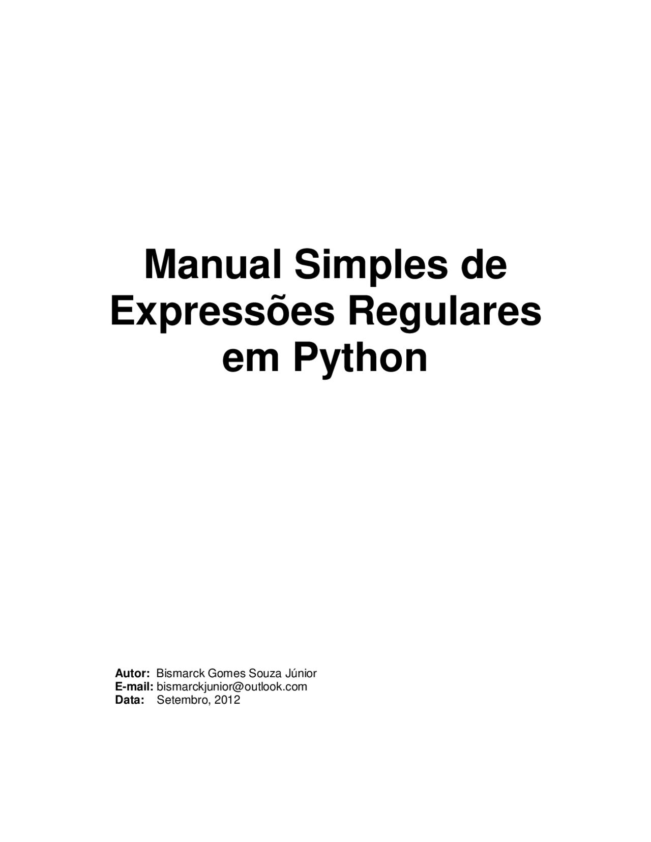 Manual Simples Expressões Regulares Python - Manual de expressões ...