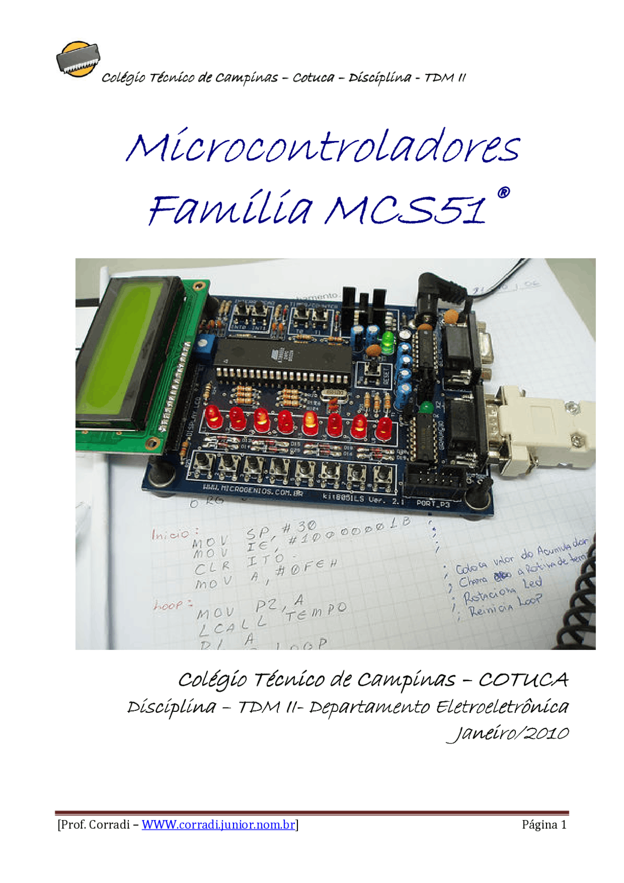 Micro MCS51 2010 - Microcontrolador - Docsity