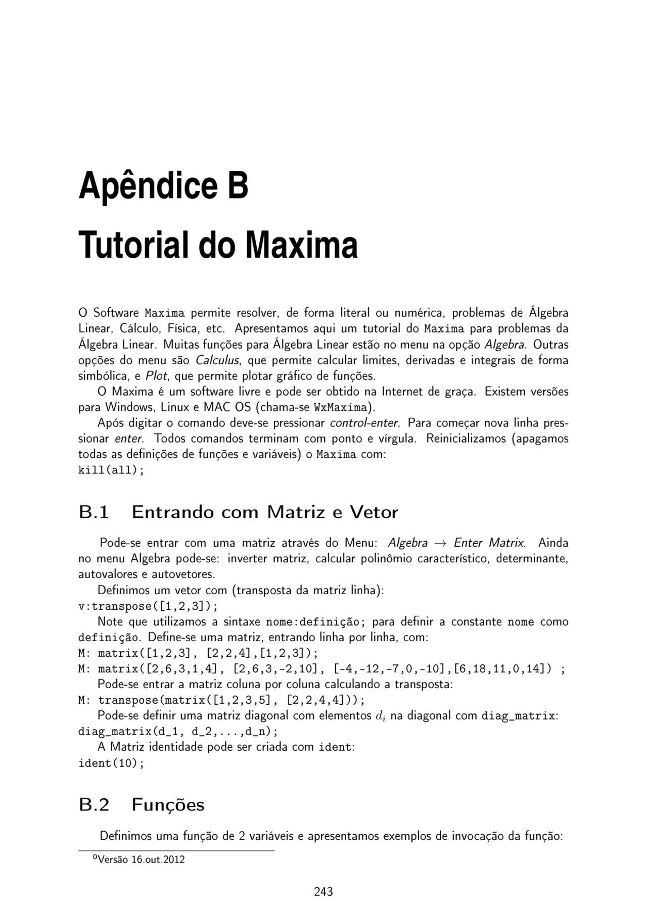 Tutorial - Maxima - Algebra - Linear - 16 - out - tutorial maxima - Docsity