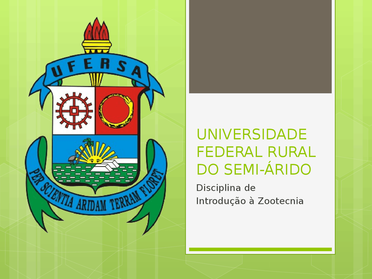 Universidade federal rural do semi-árido - Estudo resumido do exterior ...