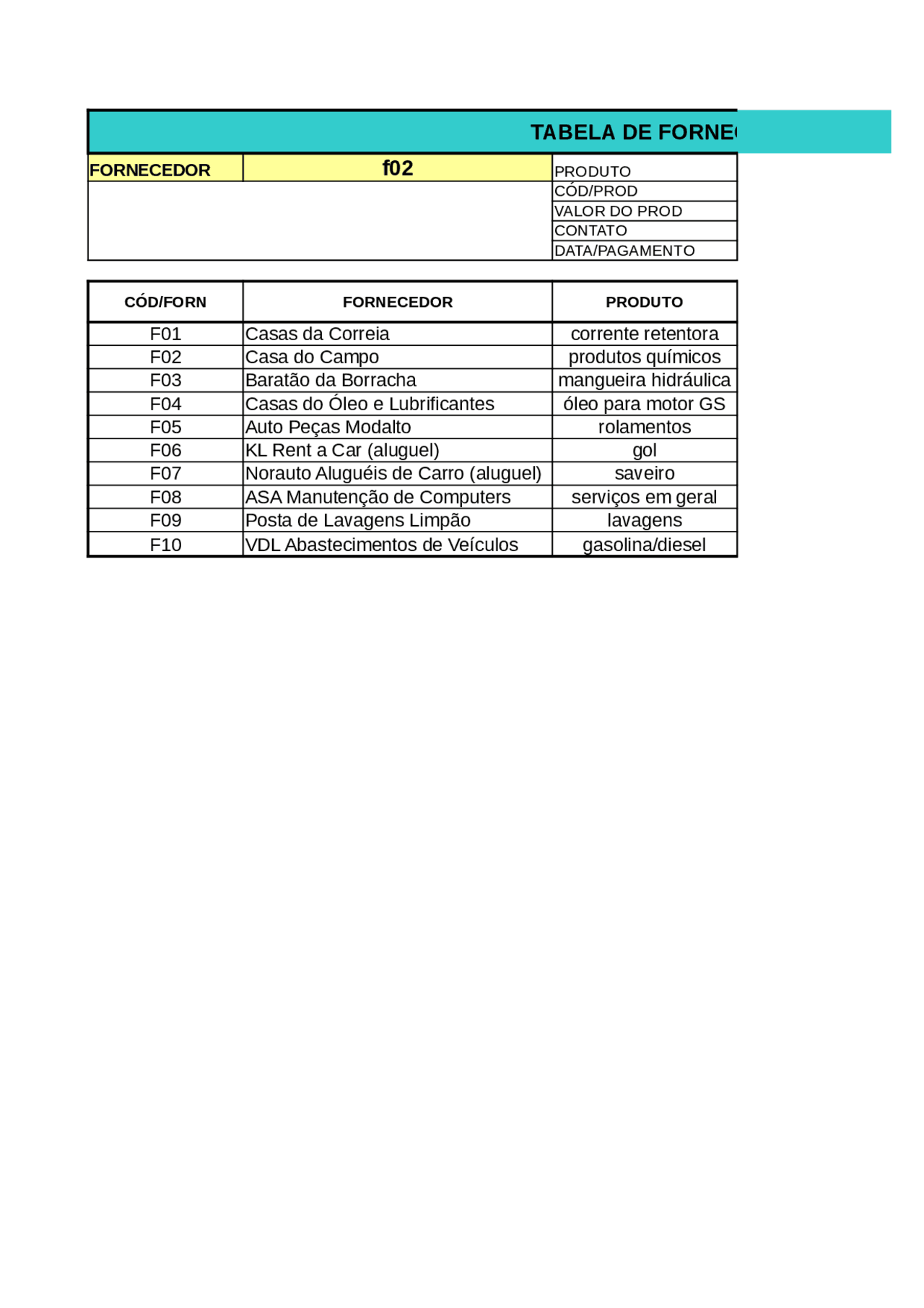 Proch Sample Procv e proch - Exercicios procv e proch - Docsity