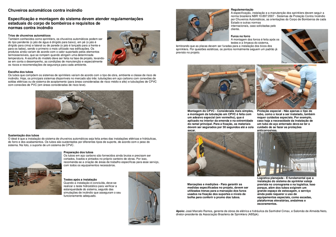 Chuveiros Automáticos, Sprinklers Chuveiros Automáticos como instalar