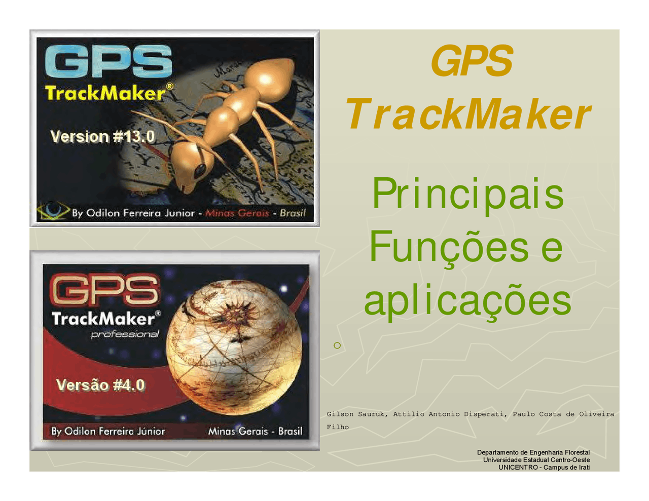 Trackmaker GPS-TrackMaker - Slides - Manual GPS - Modo de utilização - Docsity