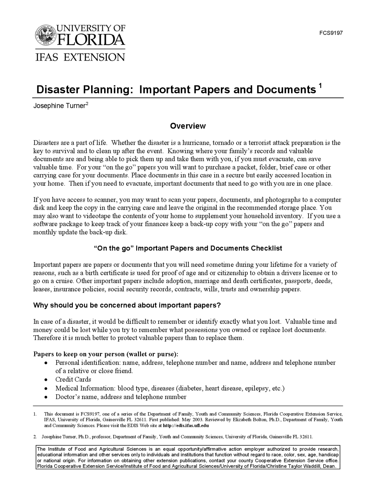 (Safety) Disaster Planning - Important Papers and Documents - Segurança ...