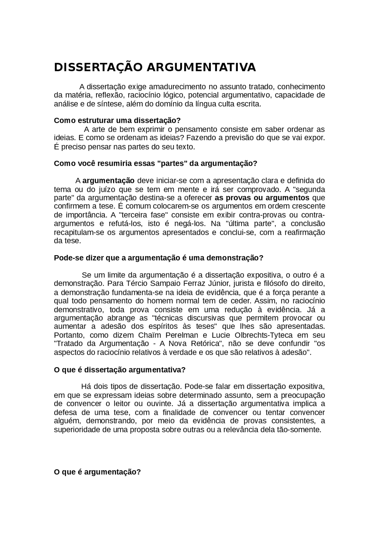Dissertação argumentativa - Dissertação argumentativa - Docsity