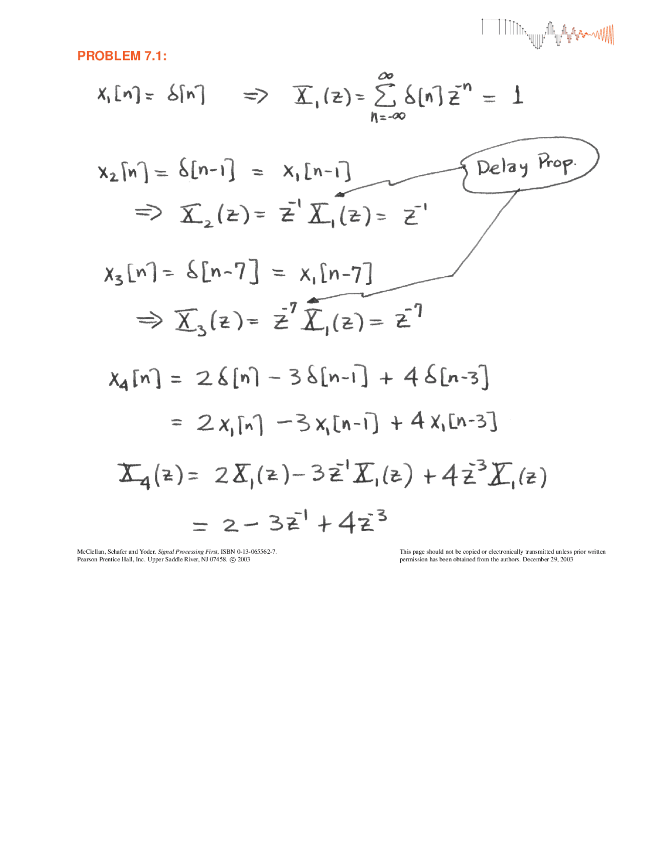 Solucionário Signal Processing First chap07sp1solutions