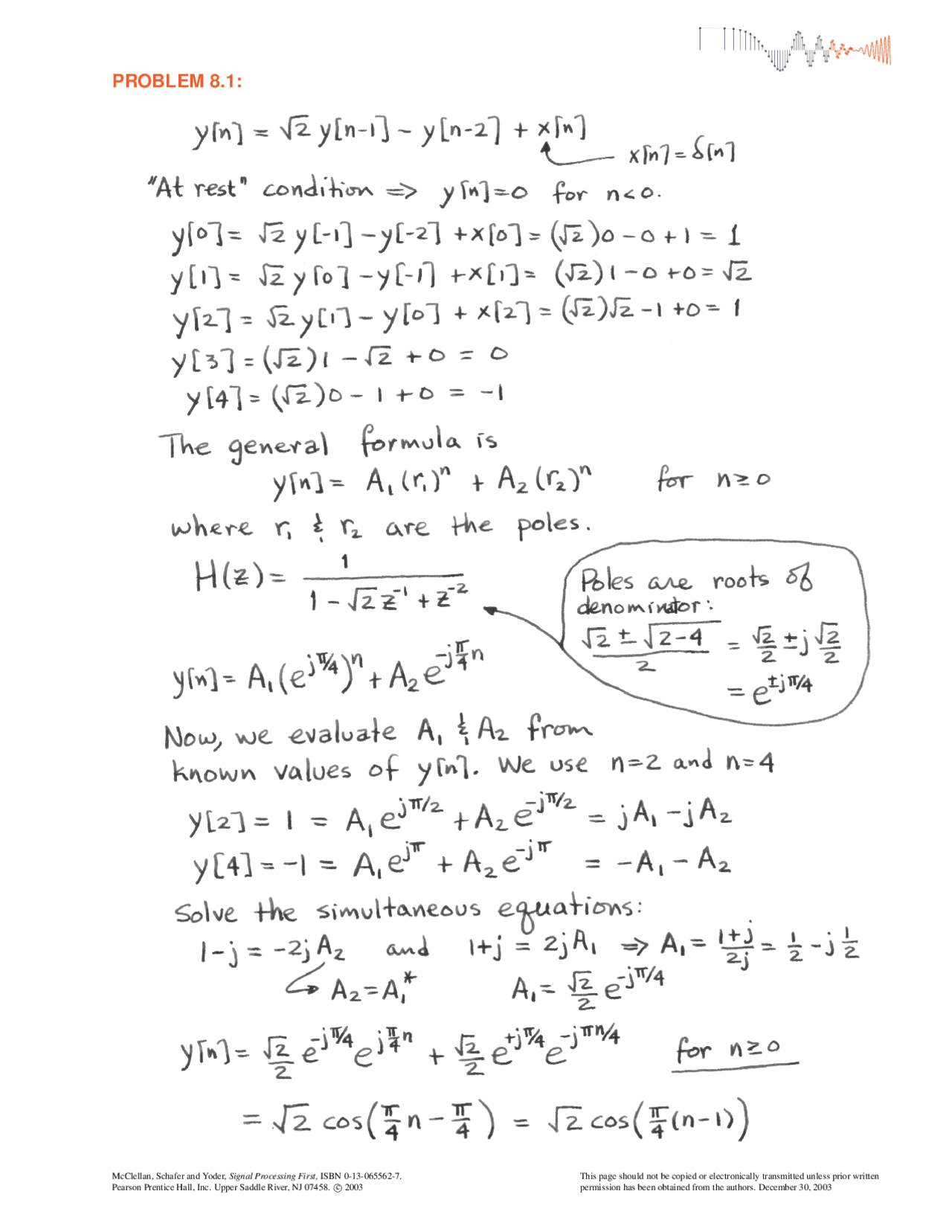 Solucionário Signal Processing First chap08sp1solutions