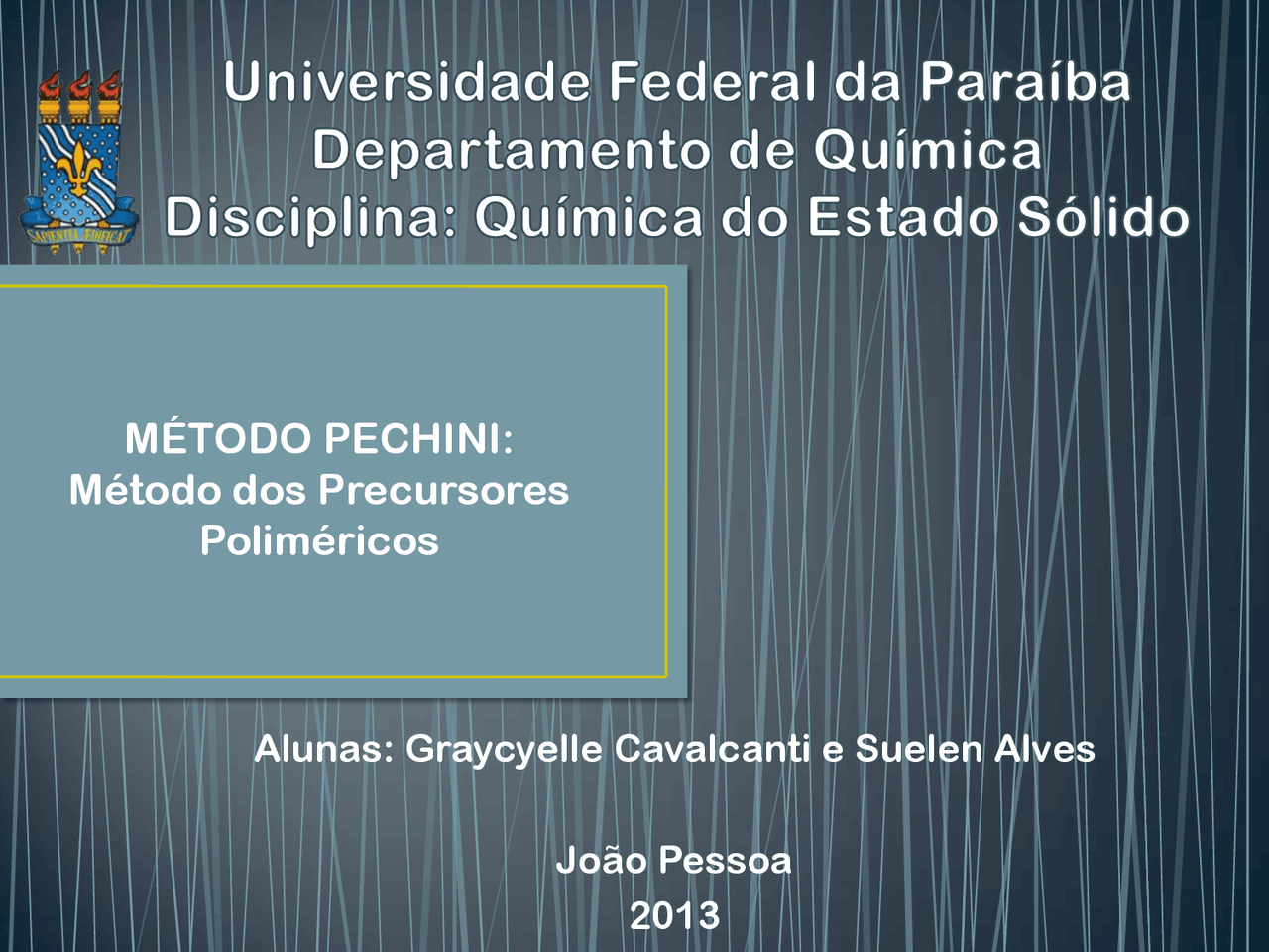 Apresentação Pechini - Método Pechini - Docsity