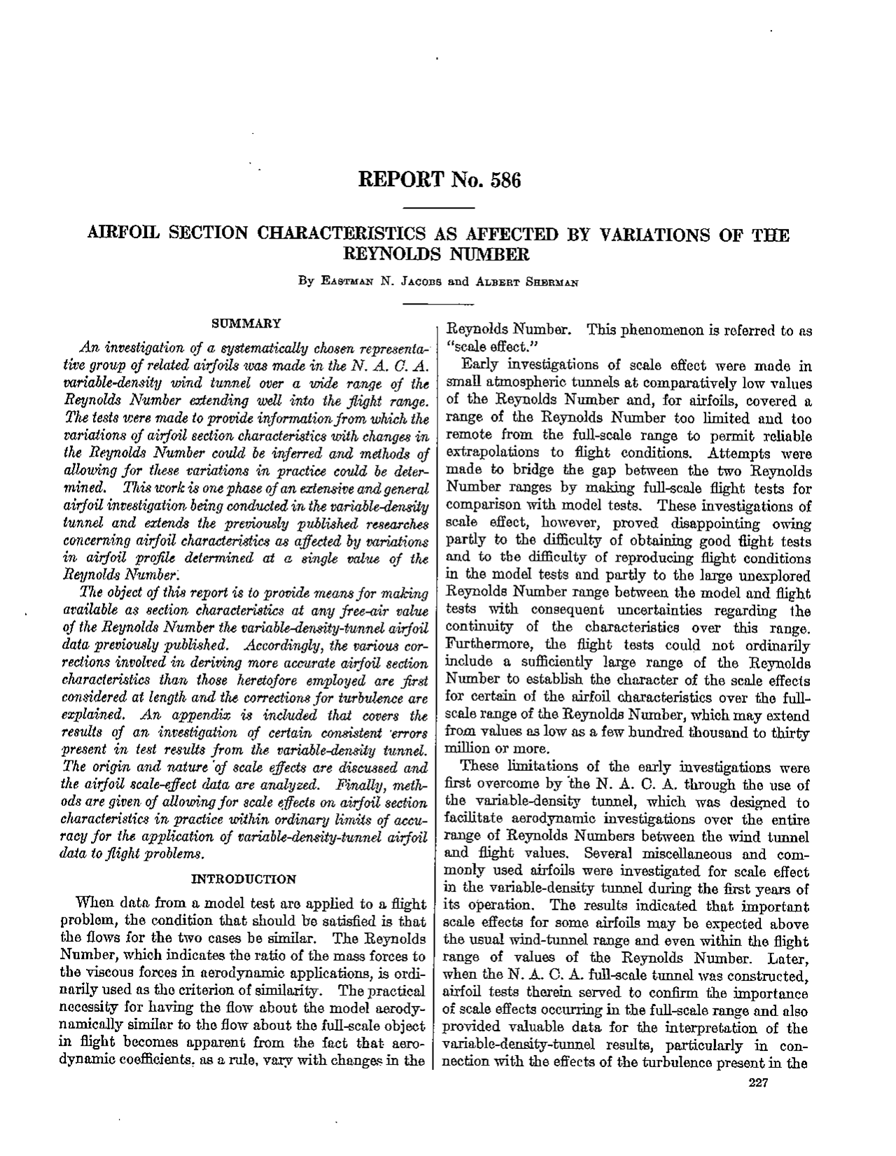 Naca Report 586 Naca Aerofólio Docsity