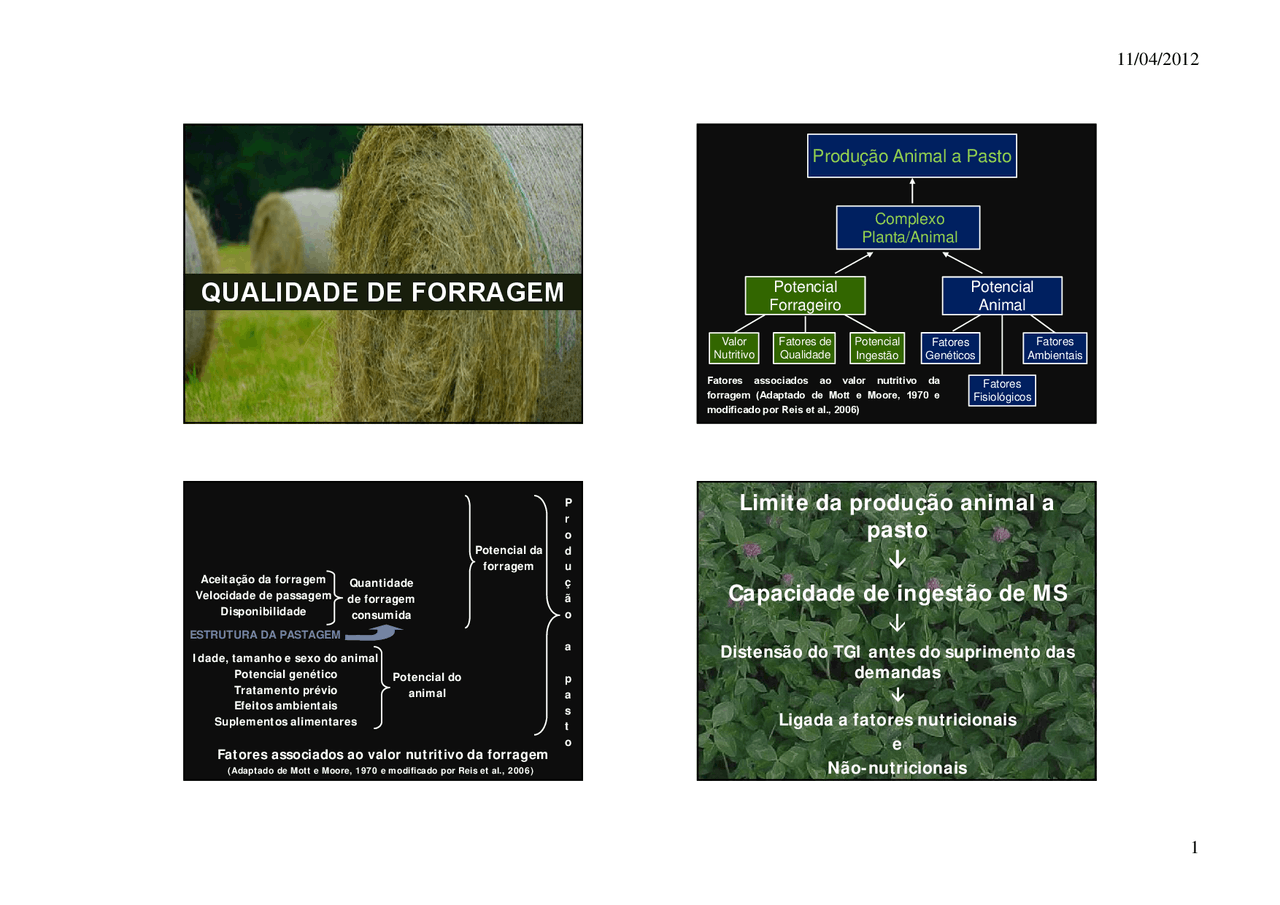 Qualidade forragem - Qualidade forragem - Docsity