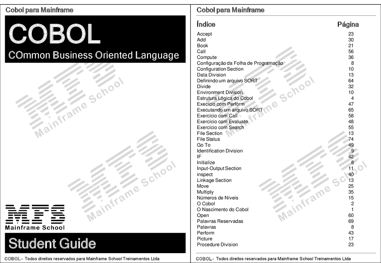 COBOL Student Guide - Cobol Para Mainframe - Docsity