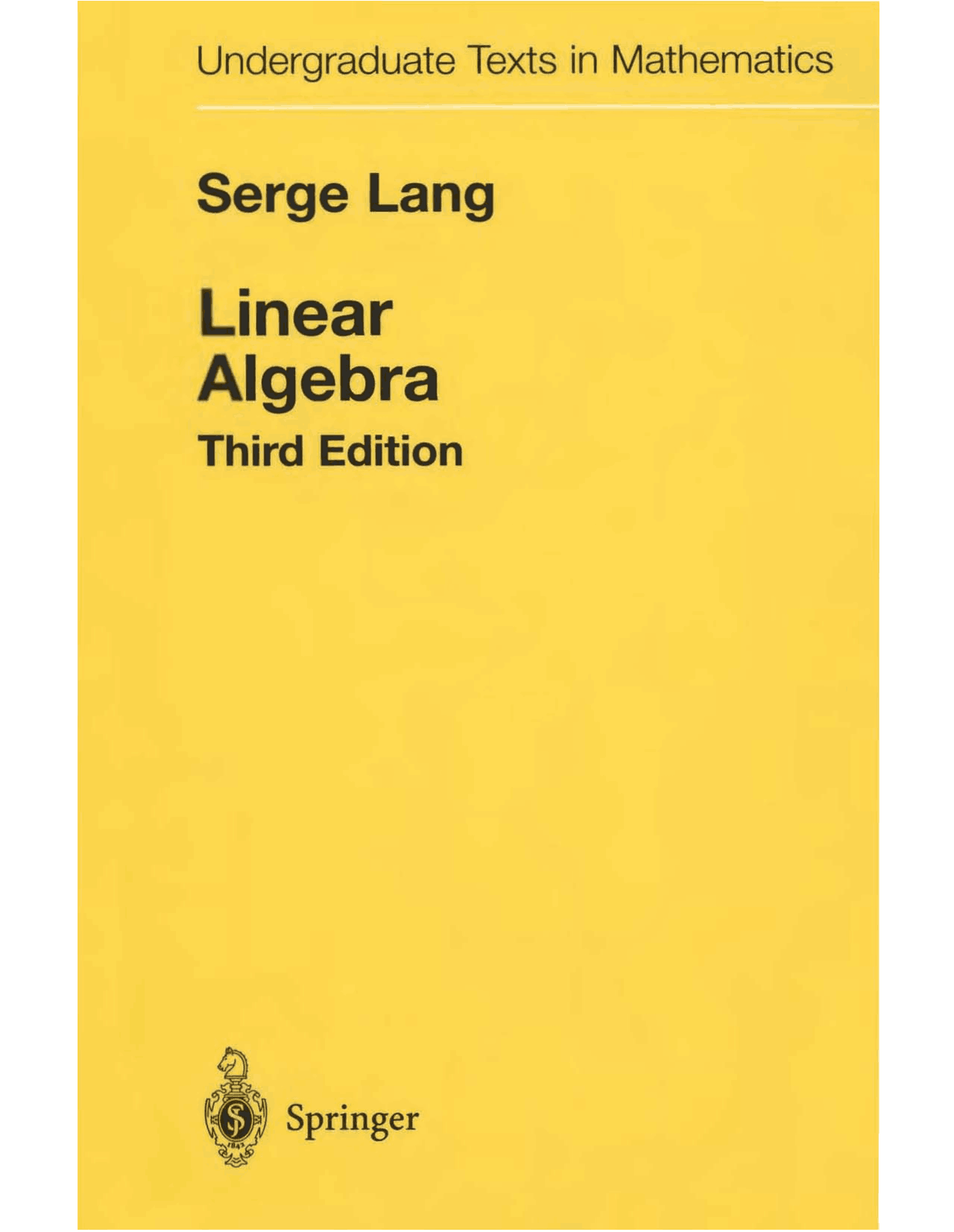 Serge lang linear algebra livro de algebra linear serge lang