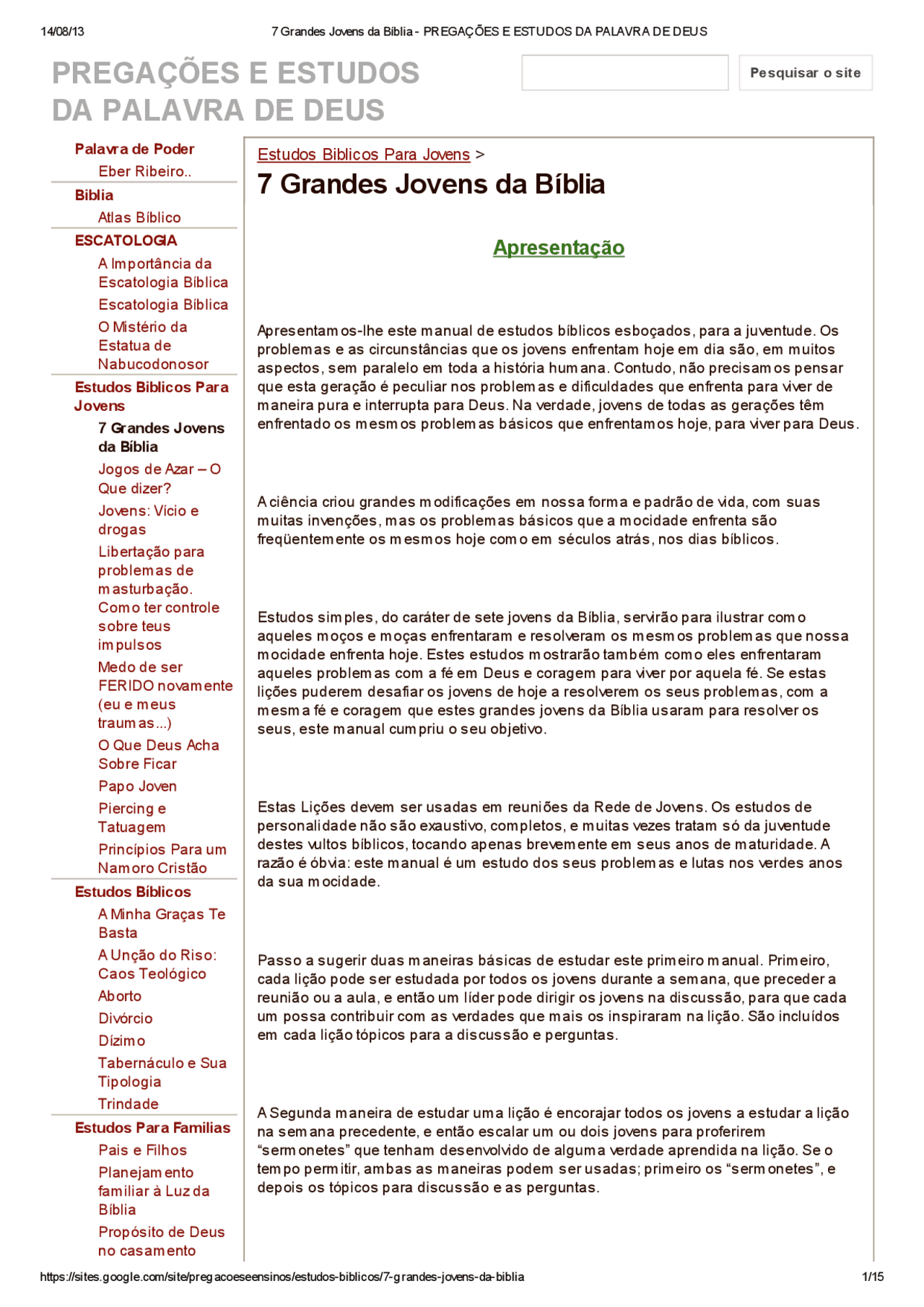 7 Grandes Jovens da Bíblia - PREGAÇÕES E ESTUDOS DA PALAVRA DE DEUS ...