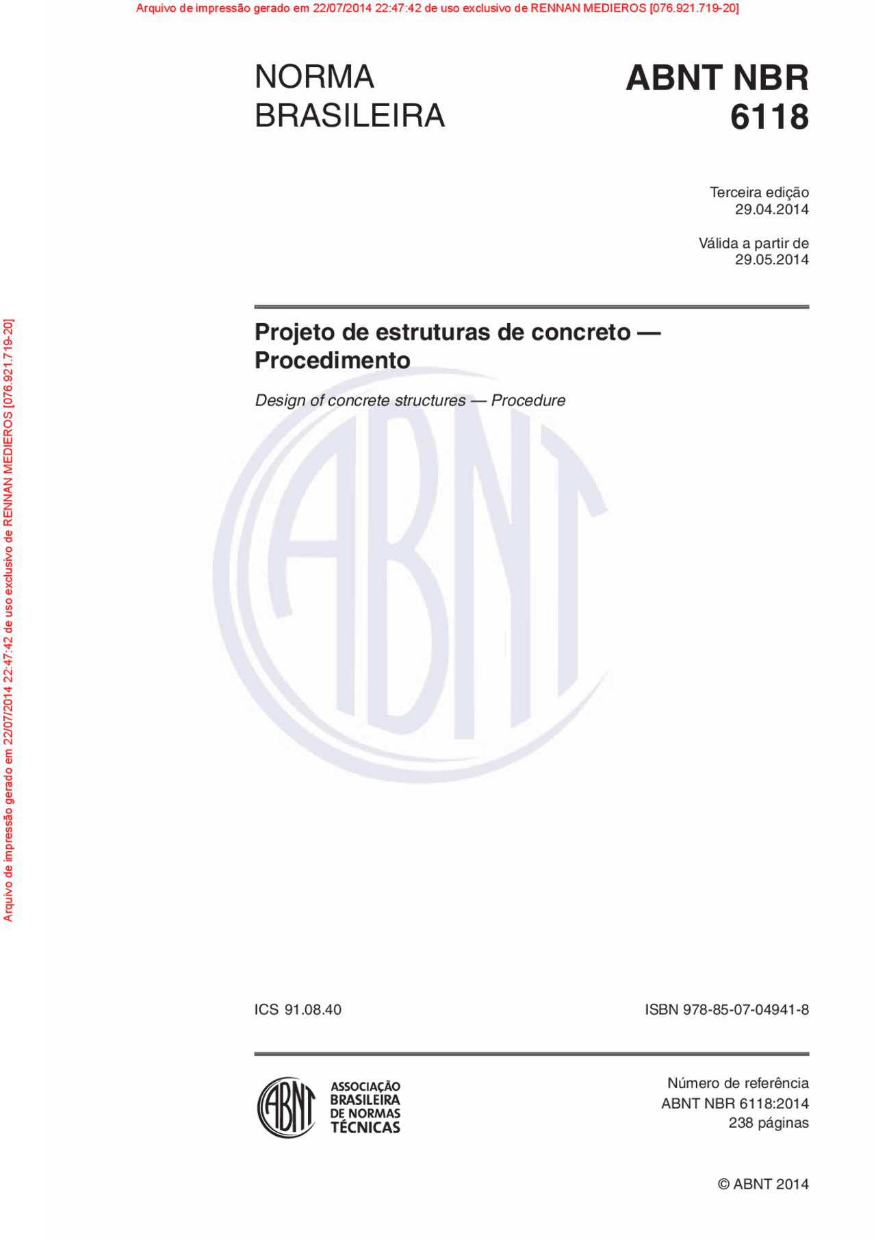 Nbr6118 - Projeto de Estruturas de Concreto - Procedimento - Docsity