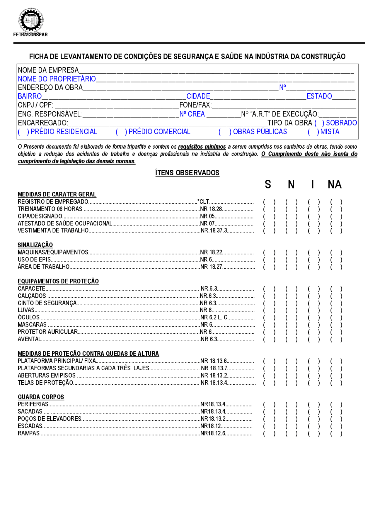 Civil Checklist Check Check list construção civil - saúde na construção civil - Docsity